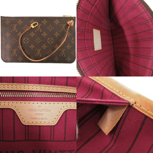 美品 ルイ ヴィトン ネヴァーフルMM ポーチ付 モノグラム フューシャ M41178 トートバッグ LV 1008【中古】LOUIS VUITTON