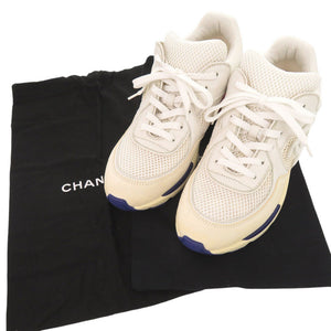 シャネル ココマーク G26582 サイズ37 レザー スエード メッシュ ホワイト マルチカラー スニーカー 1016【中古】CHANEL