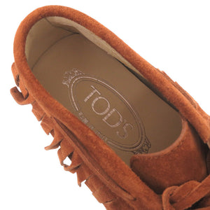 新品同様 トッズ GOMMINI POLACCO FRANGIA ゴンミーニ フリンジ サイズ35(22cm) スエード ブラウン モカシン 靴 1054【中古】TOD’S