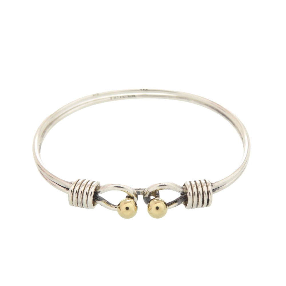 美品 ティファニー ダブルフック シルバー925 シルバー750 シルバー バングル 銀 1066【中古】TIFFANY&Co.