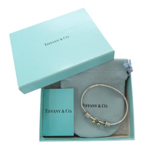 美品 ティファニー ダブルフック シルバー925 シルバー750 シルバー バングル 銀 1066【中古】TIFFANY&Co.
