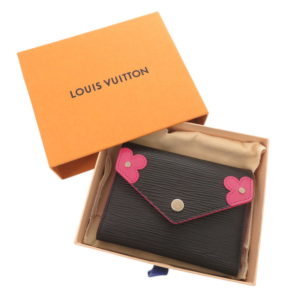 美品 ルイ ヴィトン ポルトフォイユ ヴィクトリーヌ エピ M62980 ブラック ピンク 三つ折り財布 LV 1097【中古】LOUIS VUITTON