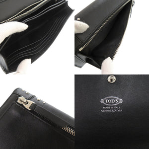美品 トッズ ショルダーウォレット スタッズ レザー ブラック ショルダーバッグ 黒 1104【中古】TOD’S