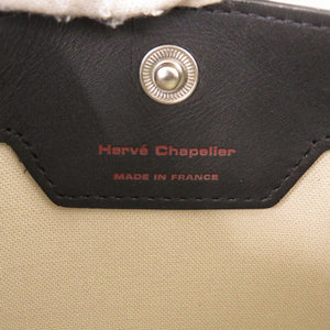 未使用 エルベ シャプリエ リュクス 7701GL PVC ブラック/グレー ハンドバッグ 黒 1109【中古】Herve Chapelier