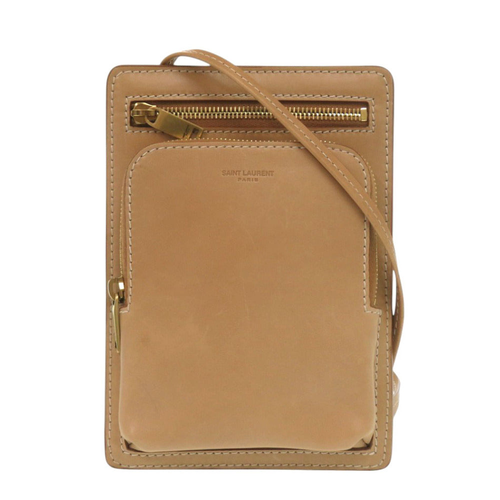 サンローランパリ 729953 レザー ベージュ ショルダーバッグ 1119【中古】SAINT LAURENT PARIS