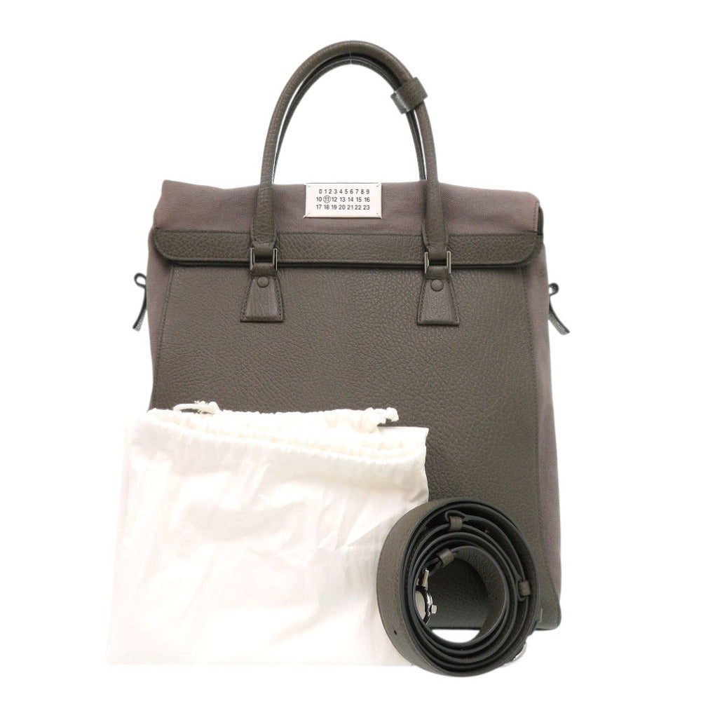 美品 メゾン マルジェラ 3way SB1WA0004 レザー グレー ショルダーバッグ バックパック トートバッグ 1198【中古】Maison Margiela