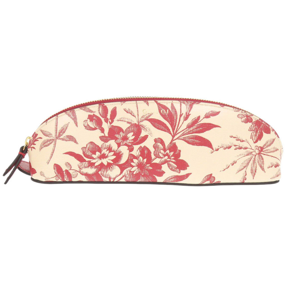 未使用 グッチ ハーバリウム 花柄 662130 レザー アイボリー レッド ペンケース 1224【中古】GUCCI