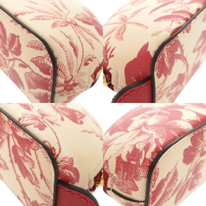 未使用 グッチ ハーバリウム 花柄 662130 レザー アイボリー レッド ペンケース 1224【中古】GUCCI