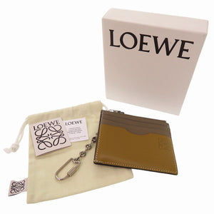 美品 ロエベ アナグラム スクエア キーフック付き C821B35X01 カーフ カーキ コインケース 財布 1227【中古】LOEWE