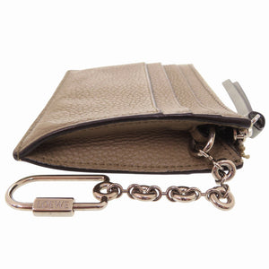 美品 ロエベ アナグラム スクエア キーフック付き C821B35X01 カーフ カーキ コインケース 財布 1227【中古】LOEWE