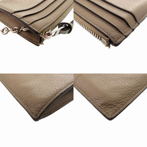 美品 ロエベ アナグラム スクエア キーフック付き C821B35X01 カーフ カーキ コインケース 財布 1227【中古】LOEWE