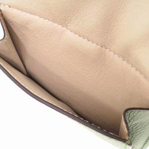 美品 ロエベ アナグラム スモール ウォレット ec23393 カーフ グリーン 三つ折り財布 緑 1228【中古】LOEWE
