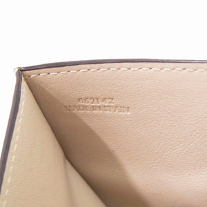 美品 ロエベ アナグラム スモール ウォレット ec23393 カーフ グリーン 三つ折り財布 緑 1228【中古】LOEWE