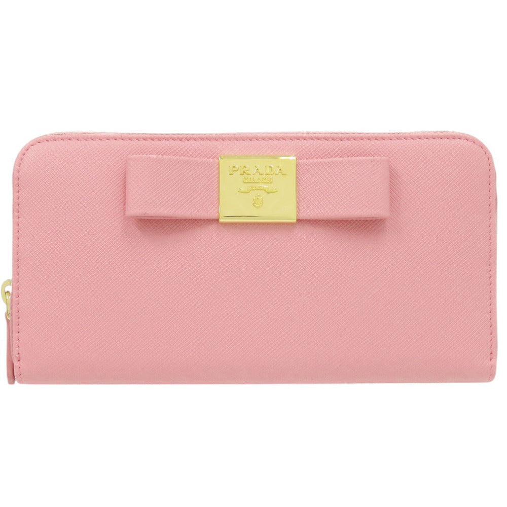 未使用 プラダ サフィアーノ ラウンドファスナー 1ML506 レザー ピンク 長財布 1236【中古】PRADA
