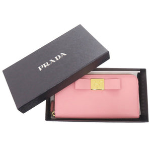 未使用 プラダ サフィアーノ ラウンドファスナー 1ML506 レザー ピンク 長財布 1236【中古】PRADA