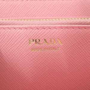 未使用 プラダ サフィアーノ ラウンドファスナー 1ML506 レザー ピンク 長財布 1236【中古】PRADA