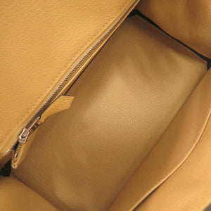 未使用品 エルメス バーキン25 トゴ パイユ シルバー金具 G刻印 ハンドバッグ 黄 1239【中古】HERMES