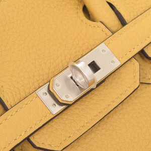 未使用品 エルメス バーキン25 トゴ パイユ シルバー金具 G刻印 ハンドバッグ 黄 1239【中古】HERMES