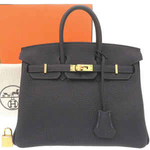 未使用品 エルメス バーキン25 トゴ キャバン ゴールド金具 W刻印 ハンドバッグ 1240【中古】HERMES