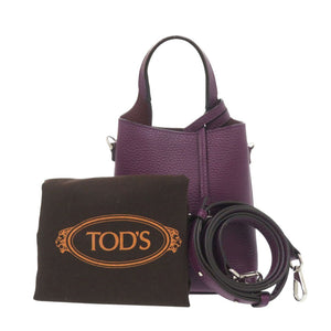 美品 トッズ Tタイムレス マイクロ XBWAPAT9000QRI レザー パープル 2way ハンドバッグ ショルダーバッグ 1257【中古】TOD’S