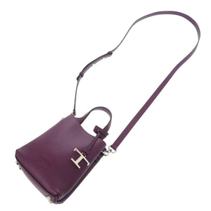 美品 トッズ Tタイムレス マイクロ XBWAPAT9000QRI レザー パープル 2way ハンドバッグ ショルダーバッグ 1257【中古】TOD’S