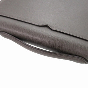 美品 ヴァレクストラ Vライン レザー グレー ショルダーバッグ 1264【中古】Valextra メンズ