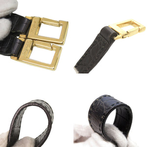 サルヴァトーレフェラガモ 型押しレザー ブラック 2WAY ハンドバッグ ショルダーバッグ 黒 1272【中古】Salvatore Ferragamo