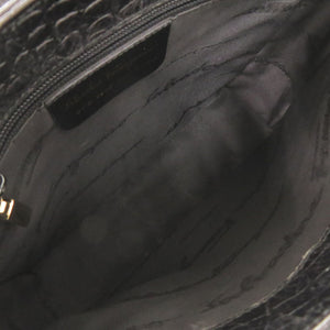 サルヴァトーレフェラガモ 型押しレザー ブラック 2WAY ハンドバッグ ショルダーバッグ 黒 1272【中古】Salvatore Ferragamo