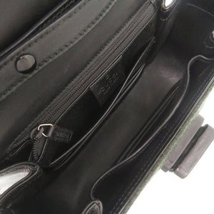 美品 グッチ ヴィンテージ ターンロック 000 0838 フェルト グリーン ブラック 2WAY ハンドバッグ ショルダーバッグ 1288【中古】GUCCI