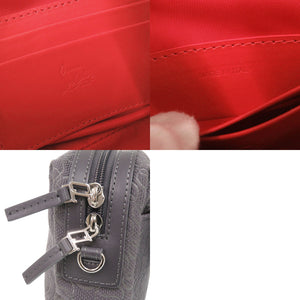 新品同様 クリスチャンルブタン ZIP N FLAP キャンバス レザー グレー ショルダーバッグ 1293【中古】Christian Louboutin