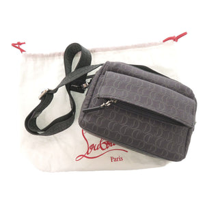 新品同様 クリスチャンルブタン ZIP N FLAP キャンバス レザー グレー ショルダーバッグ 1293【中古】Christian Louboutin