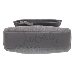 新品同様 クリスチャンルブタン ZIP N FLAP キャンバス レザー グレー ショルダーバッグ 1293【中古】Christian Louboutin
