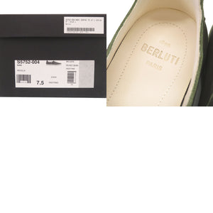 未使用 ベルルッティ エデン カリグラフィ サイズ7.5 レザー カーキ スリッポン 1325【中古】BERLUTI メンズ