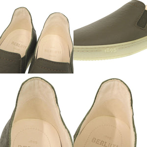 未使用 ベルルッティ エデン カリグラフィ サイズ7.5 レザー カーキ スリッポン 1325【中古】BERLUTI メンズ