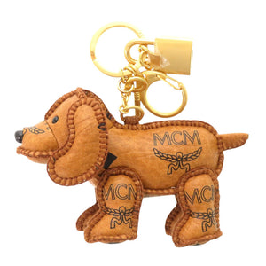 新品同様 エム シー エム ヴィセトス ドッグ 犬 レザー ブラウン キーホルダー 1359 【中古】 MCM