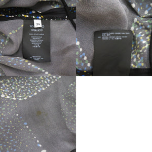 美品 バレンシアガ 456946 ノースリーブ 総柄 サイズ34 レーヨン ブラック ワンピース 黒 1369【中古】BALENCIAGA