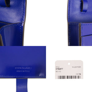 未使用 サルヴァトーレフェラガモ ガンチーニ レザー ブルー ショルダーバッグ 青 1437【中古】Salvatore Ferragamo