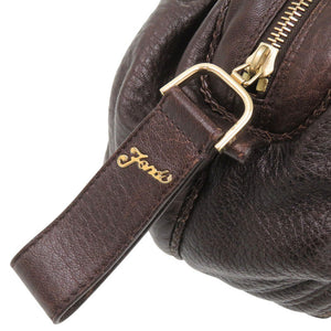 美品 フェンディ ミニ スパイバッグ レザー ブラウン ハンドバッグ 茶 1440【中古】FENDI