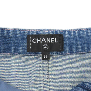 美品 シャネル デニムスカート ココマーク P79895 サイズ36 コットン ブルー スカート 青 1444【中古】CHANEL