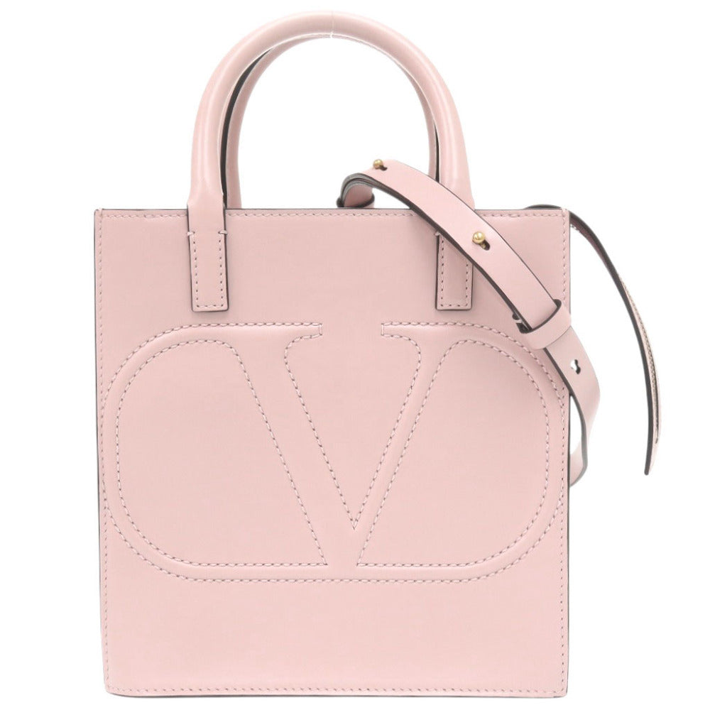 美品 ヴァレンティノ ガラヴァーニ Vロゴ ウォーク スモール レザー ピンク 2WAY ハンドバッグ ショルダーバッグ 1453【中古】Valentino Garavani