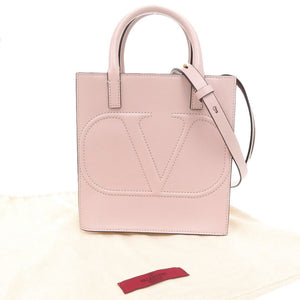美品 ヴァレンティノ ガラヴァーニ Vロゴ ウォーク スモール レザー ピンク 2WAY ハンドバッグ ショルダーバッグ 1453【中古】Valentino Garavani
