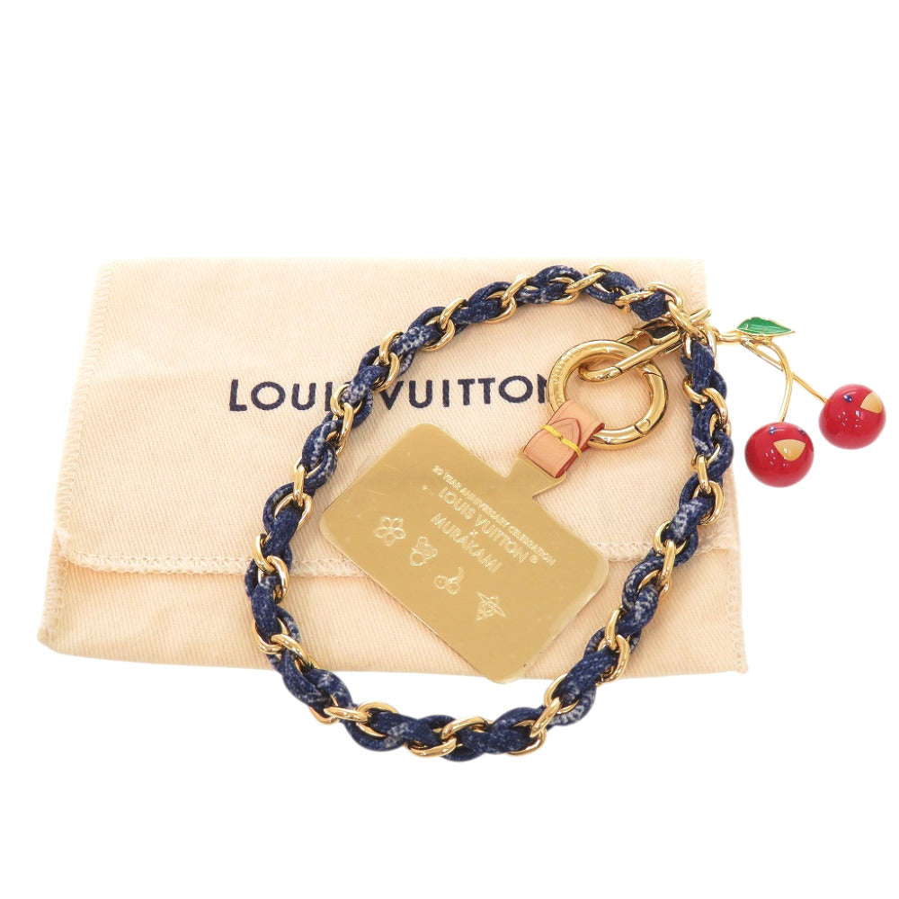 ルイ ヴィトン LV×TM フォーンチャーム モノグラム デニム チェリー M02623 メタル デニム ブルー LV 1490【中古】LOUIS VUITTON