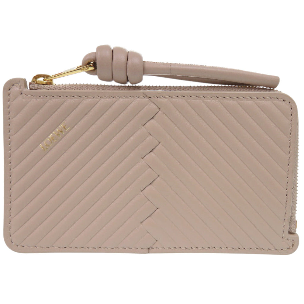 新品同様 ロエベ ノット フラグメントケース CEM1Z40X04 コインケース レザー ベージュ 1491【中古】LOEWE