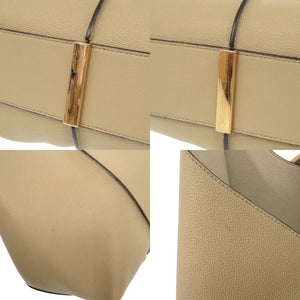 トッズ Tタイムレス ショッピングバッグ レザー ベージュ トートバッグ 1497【中古】TOD’S