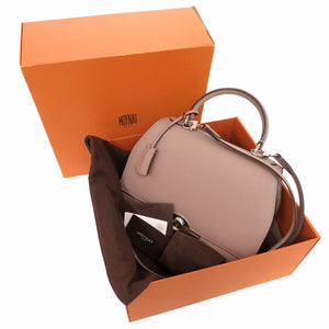 新品同様 モワナ 2WAY レジェンヌMM レザー ベージュ ハンドバッグ 1499【中古】MOYNAT