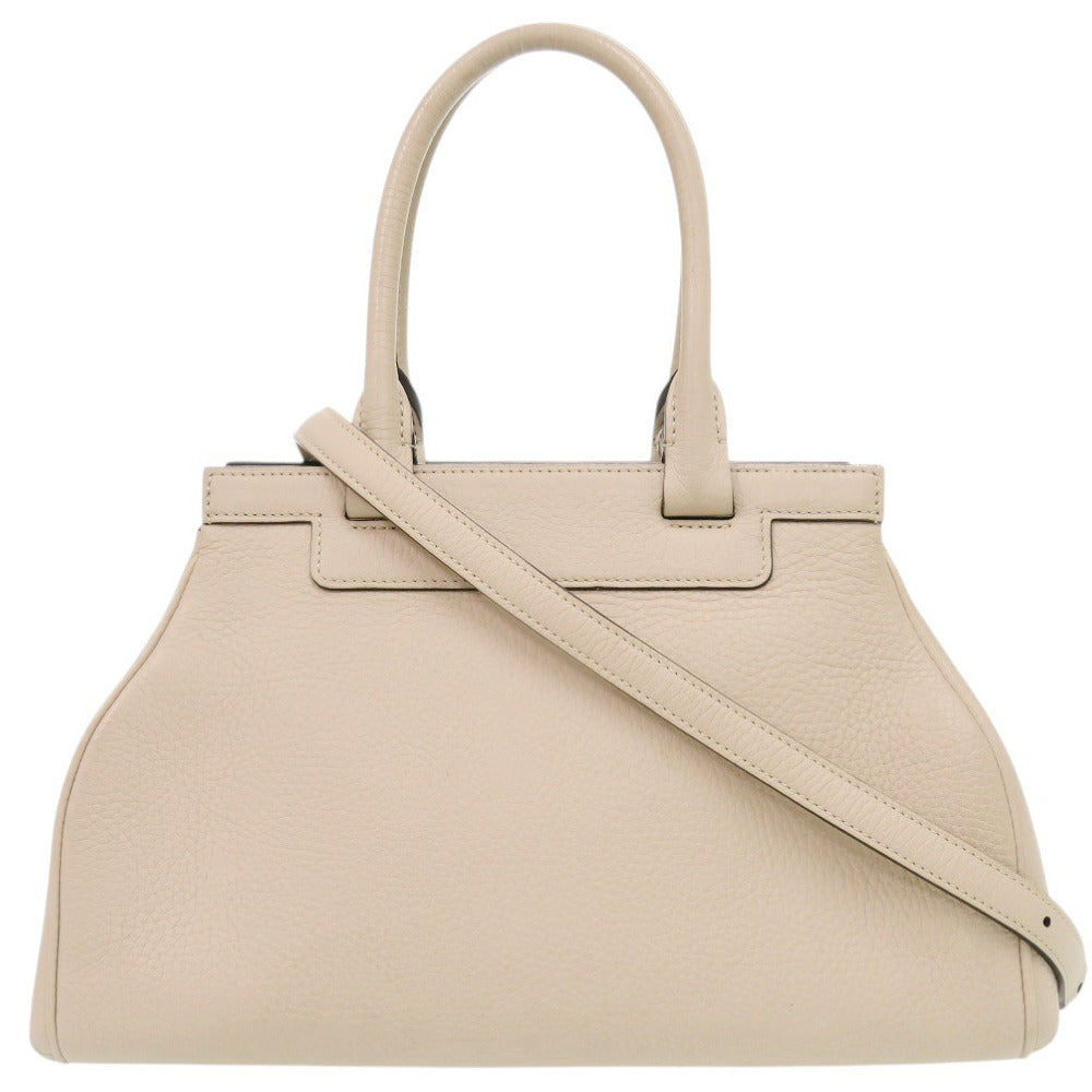 モワナ ポリーヌ 2WAY レザー ライトベージュ ハンドバッグ 1500【中古】MOYNAT