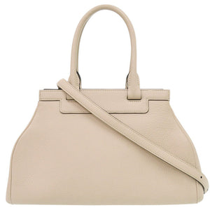 モワナ ポリーヌ 2WAY レザー ライトベージュ ハンドバッグ 1500【中古】MOYNAT