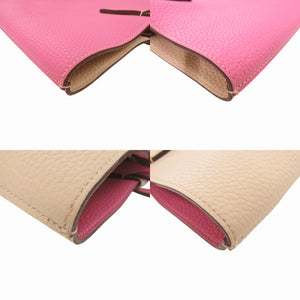 美品 モワナ 2WAY クワトロ リバーシブル 241-003-495-8785 レザー ピンク トートバッグ 1501【中古】MOYNAT