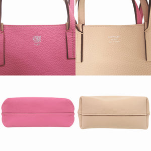 美品 モワナ 2WAY クワトロ リバーシブル 241-003-495-8785 レザー ピンク トートバッグ 1501【中古】MOYNAT