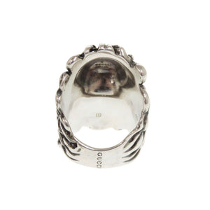 美品 グッチ ライオンヘッド メタル ストーン #13(約12号) シルバー リング 指輪 1503【中古】GUCCI